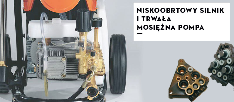 Niskoobrotowy silnik w myjce STIHL RE 462 PLUS